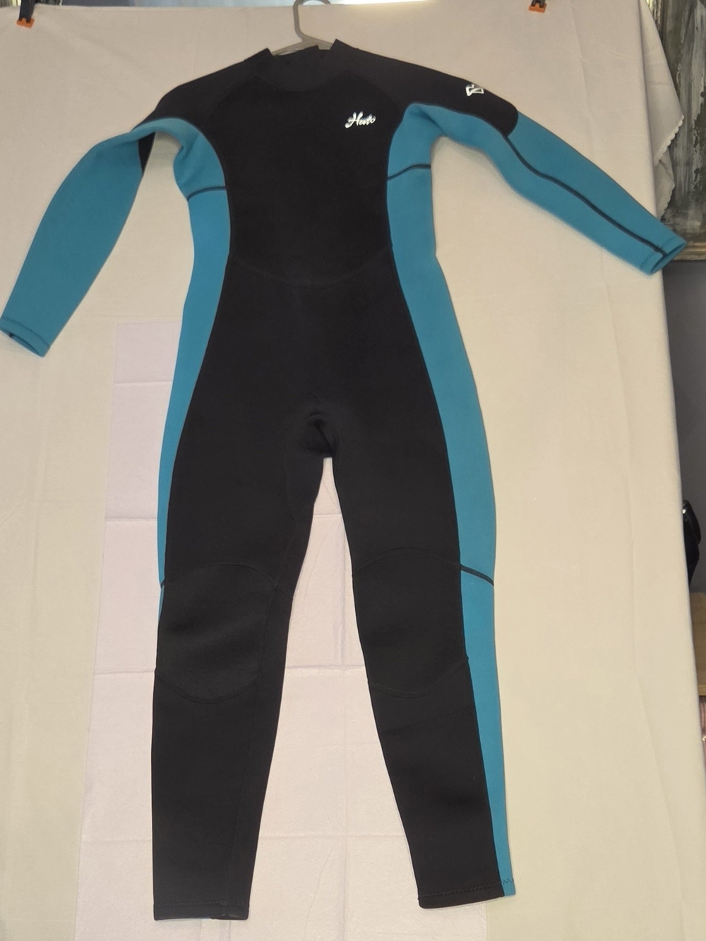 NWT Hevto Women’s Full Wetsuit Size 12 XL Black Teal 3/2mm Neoprene Scuba Surf